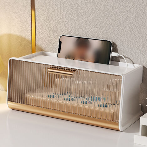Wandbox für WLAN-Router, großes Staufach, Netzteil, Kabelorganizer, PP/PET, beige, 30 x 13,5 x 12,5 cm, 1 Stück