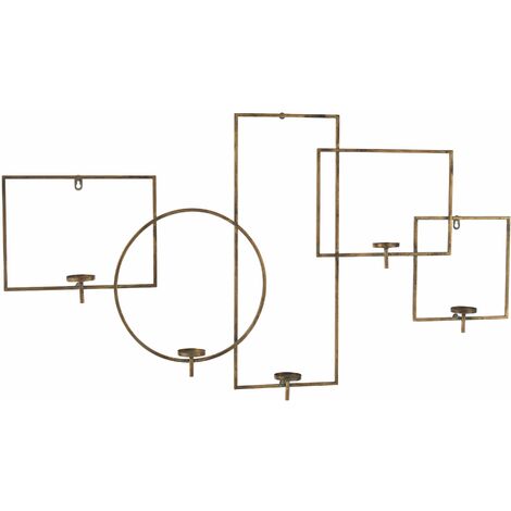 Wanddeco bougeoir metal dore H. 68cm - Or