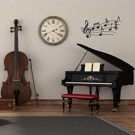 Wanddeko aus Metall mit Musikmotiven, Wandskulptur aus Metall, Wandbild mit Notenblättern, Wandbehang mit Musiksilhouette, als Geschenk oder zur Dekoration, 4021 cm