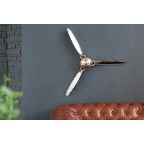 Wanddeko Propeller in Silber aus Aluminium