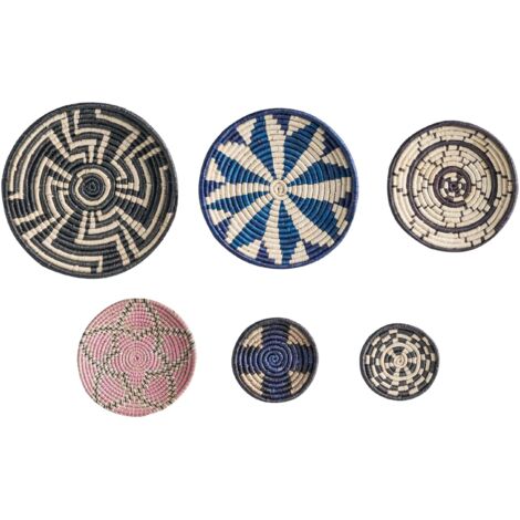 Wanddeko-Set HOABINH Seegras 3/4/5/5/6/7 cm Bunt