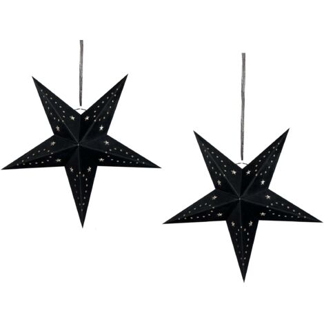 Wanddekoration 2er Set LED MOTTI Stern 45 cm Schwarz