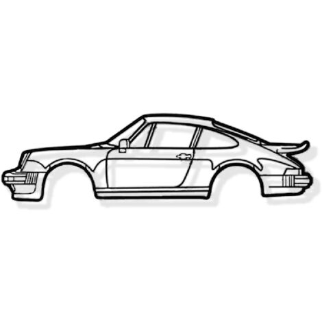 Wanddekoration aus Metall – 911 Mod 930 detailliert – Metalldekoration – Auto-Silhouette – 100 cm