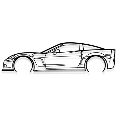 Wanddekoration aus Metall – Corvette C6 Z06 – Wanddekoration – 80 cm
