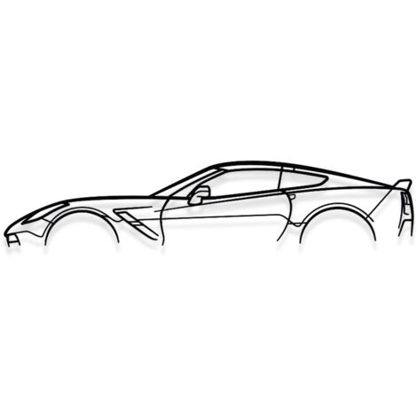 Wanddekoration aus Metall – Corvette C7 Grand Sport – Wanddekoration aus Metall – 80 cm