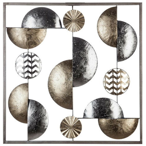 Wanddekoration gold & silver metall 50 x 50 cm atmosphera
