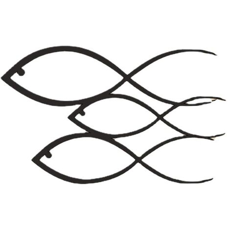 Wanddekoration mit Fischen aus Metall, Wanddekoration, Silhouetten-Kunst für Zuhause, Schlafzimmer, Wohnzimmer, Büro