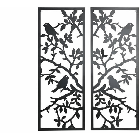 Wanddekoration Set 2 Metall 70x1.3x90 Metall Vogelmaterial Mehrfarbige Farbfamilienfamilie Wanddekorationen Details