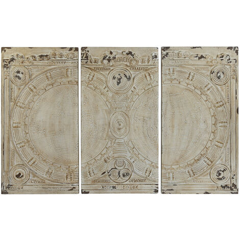 Wanddekoration Set 3 Harz 178x4x112 Beige Harzmaterial mehrfarbige Farbfamilienfamilie Wanddekorationen Details