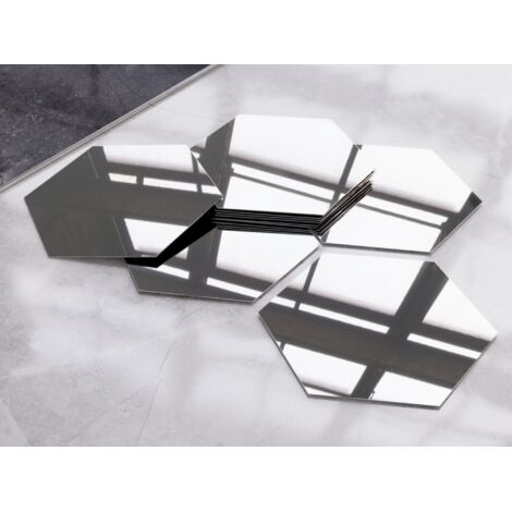 Wanddekoration set von 9 glänzend silber - 120x140mm