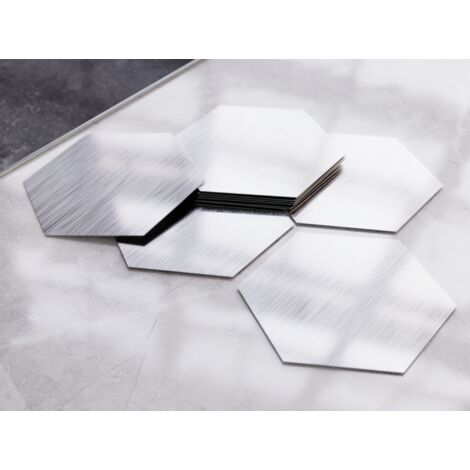 Wanddekoration set von 9 Silber satiniert - 120x140mm