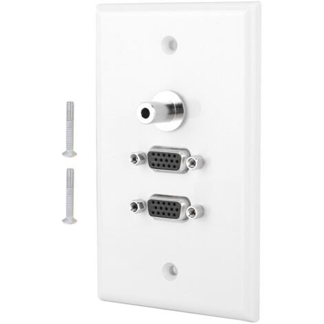 Wanddose mit 2 VGA-Anschlüssen und 1 3,5-mm-Audiobuchse (weiblich) für die Heimkinoinstallation