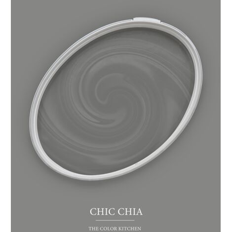 Wandfarbe Grau matt  The Color Kitchen Chic Chia  Exklusive Innendispersion Hohe Farbintensität  2.5 Liter