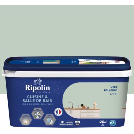 Wandfarbe, RIPOLIN Küche und Bad, 2 Liter, seidenmatt palatinogrün RIPOLIN