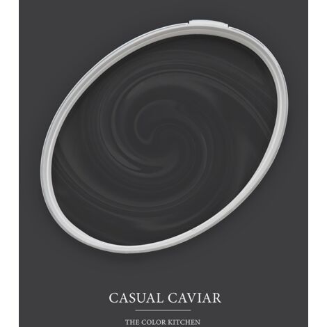 Wandfarbe Schwarz matt  The Color Kitchen Casual Caviar  Exklusive Innendispersion Hohe Deckkraft  5 Liter