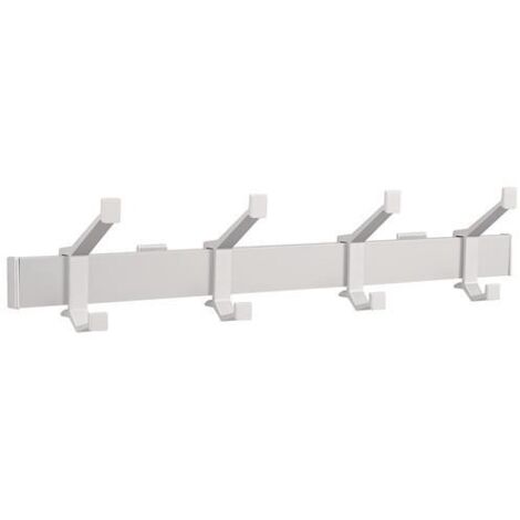 Wandgarderobe Aluminium F1 matt silber 4 Hut-/Mantelhaken Länge 570 mm Wandmontage Hakenabstand 150 mm