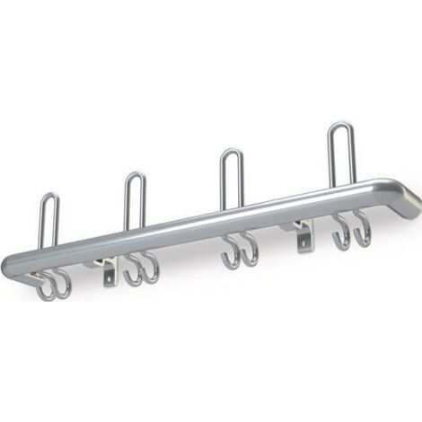 Wandgarderobe Aluminium F1 naturfarbig 5 Hut-/10 Mantelhaken Länge 1000 mm Hakenabstand 200 mm