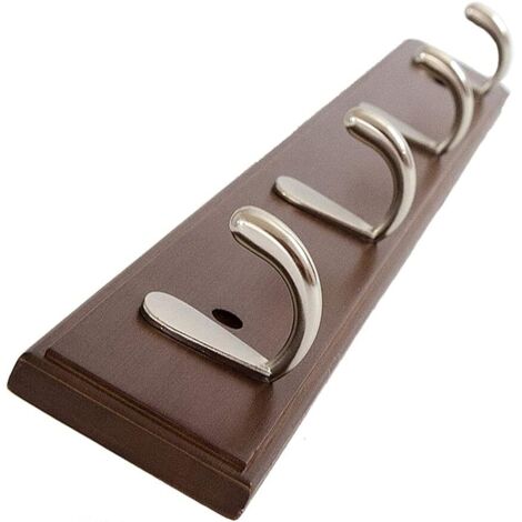 Wandgarderobe aus Holz Handtuchhalter mit 4 Haken Wandhaken für Küche und Bad (Café)