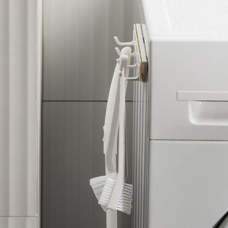 Wandgarderobe – Ausziehbarer Kleiderbügel mit 4 U-förmigen Haken aus rutschfestem Kunststoff, keine Bohrungen erforderlich, für Badezimmer/Studentenwohnheim