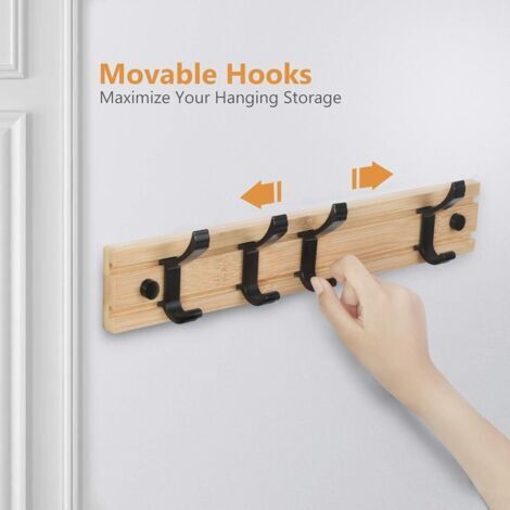 Wandgarderobe CCYKXAA mit 4 Haken, Wandhaken für Handtücher, Hüte, Mäntel, Schals, Handtaschen und mehr