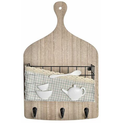 NICHT ZUTREFFEND Wandgarderobe DKD Home Decor Metall Holz (23 x 9 x 36 cm)