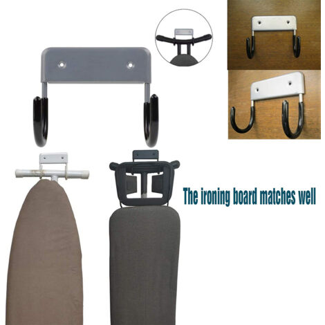 Wandgarderobe für Bügelbrett, universelle Edelstahl-Y/T-Metallhalterung, einfaches Montageset inklusive, platzsparend (130x125x72cm, 170g)
