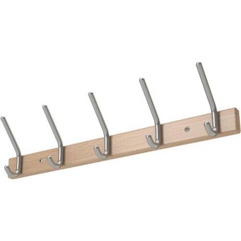 Wandgarderobe Holzprofil Buche 7 Hut-/7 Mantelh.L.1.000mm Hakenabstand 150mm - WG55601.1000