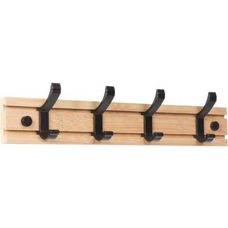 Wandgarderobe mit 4 Haken, Wandhaken für Handtücher, Hüte, Mäntel, Schals, Handtaschen und mehr