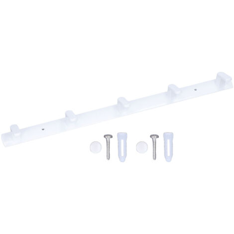 Wandgarderobe mit 5 Haken aus weißem Flugzeugaluminium, 44,6 cm, für Eingangsbereich, Badezimmer und Ankleidezimmer