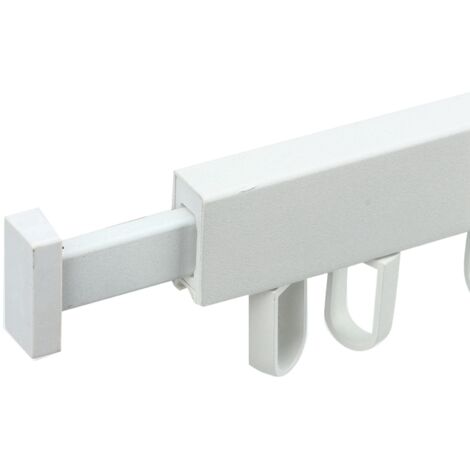 Wandgarderobe – Platzsparende, ausziehbare Garderobe – Einfacher Drehring für Balkon/Waschküche – Weiß – Dreiteilig