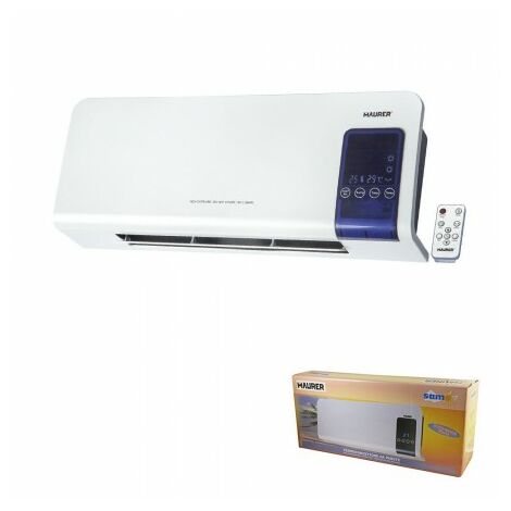 Wandgeteilter thermokonvektor 1000 / 2000 watt. lcd-anzeige