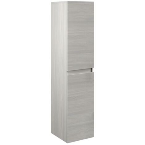 Wandhängender Badezimmerschrank Eiche grau 31,4x31,5x136