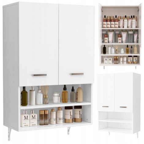 Wandhängender Badezimmerschrank über der Waschmaschine, geräumige Regalböden, Loft-Regal 64 cm