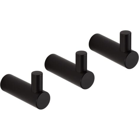 Wandhaken aus Edelstahl 304 für Bad und Küche, Schwarz, 2er-Pack