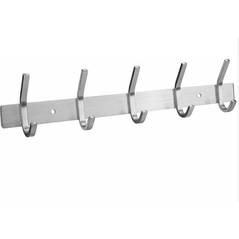Image of Wandhaken Garderobenleiste Edelstahl mit 5 Haken für Schlafzimmer, Badezimmer, Küche