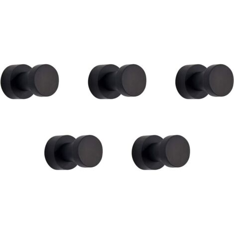 Wandhaken, Handtuchhaken für Badezimmer, Küche, Tür, Kleiderschrank & Abstellraum, 5er-Pack (schwarz)