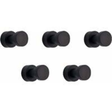 Wandhaken, Handtuchhaken für Badezimmer, Küche, Tür, Schrank und Wandschrank, 5er-Pack, Messing (Schwarz)