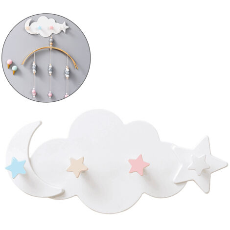 Wandhaken mit Wolke, Mond und Stern – DIY-Wanddekoration fürs Kinderzimmer