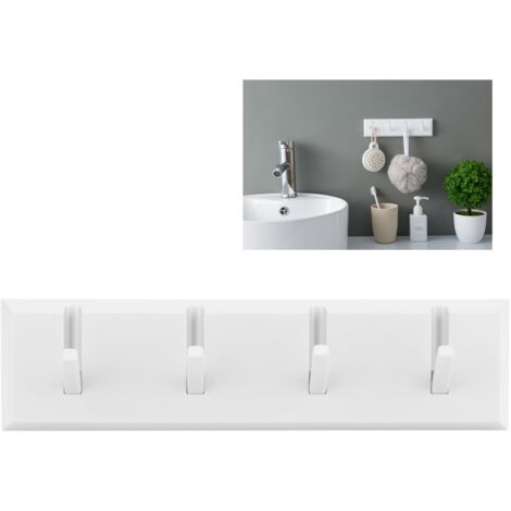 Wandhaken ohne Bohren, weißer ABS-Griff [Tür/Badezimmer], Tragkraft 10 kg, mit Aufkleber