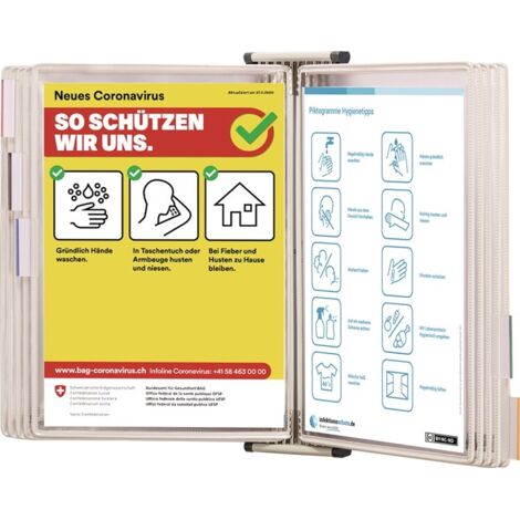 Wandhalter 10 Sichttafeln weiß lackiertf.A4