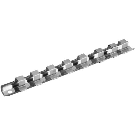 Wandhalterung aus Kohlenstoffstahl für 8-teilige Steckschlüssel, Aufbewahrungsschiene und Werkzeugorganizer (3/8")