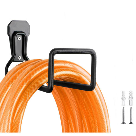 Wandhalterung für Gartenschlauch – Robuster Metall-Schlauchtrommelhalter mit Schrauben, wetterfest, für flexible Gartenschläuche, ideal für den Außenbereich