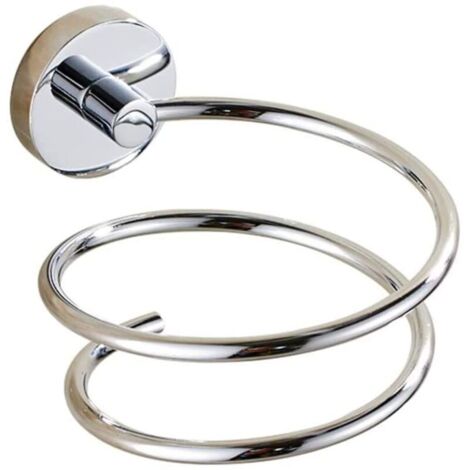 Wandhalterung für Haartrockner aus Chrom, Haartrocknerhalterung aus Edelstahl, Badezimmeraccessoires, Sockel