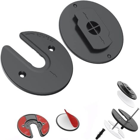 Wandhalterung für WLAN-Router, geeignet für Set-Top-Box, Mac Mini, Apple TV Box, optische Kabel, Switch, Festplatte, Powerbank und Tablet-Speicher (Schwarz, 2 Stück) Uwm02-2