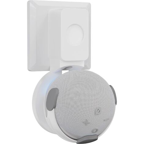 Wandhalterung mit integriertem Kabelmanagement für Echo Dot 4 / Echo Dot 5, schraubenlos, Lautsprecher-Zubehörgestell (Amazon Echo Dot 4/5, Weiß) M6