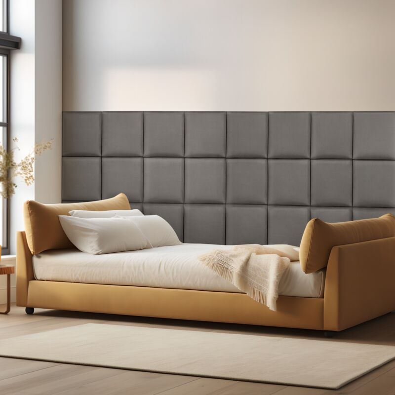 [neu.haus] - Wandkissenset Carpino 4-tlg. Samt 30x30 Cm Dunkelgrau