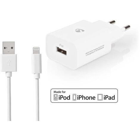 Wandladegerat 12 w schnellladefunktion 1x 24 a a anzahl der ausgange 1 usb a lightning 8 pin lose kabel 100 m einzelspannungsausgang 38744