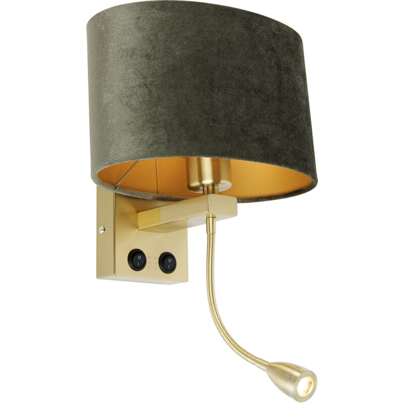Image of Wall Lamp Brass with Oval Velvet&hellip;
