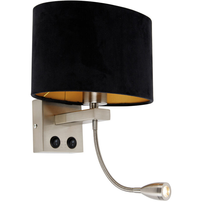 Image of Wall Lamp Steel with Oval Velvet&hellip;