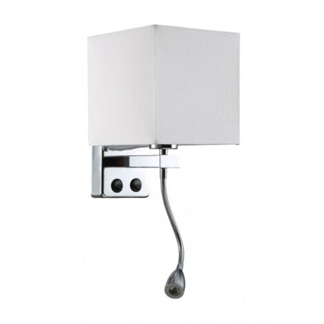 Wandlampe 3w 4000k+1xe27 stephen chrom/weiß lampenschirm 285lm 38x17x20cm duale zündung